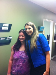 Brigit (left) and Heather, her Employment Specialist (right)